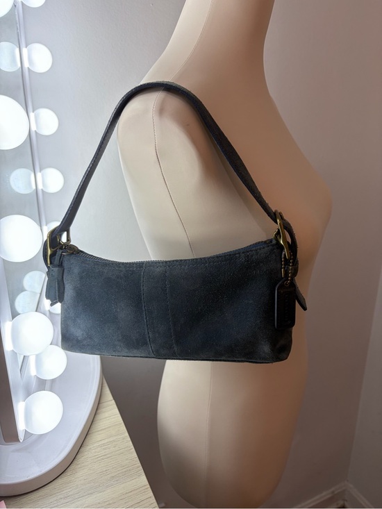 Coach Handbags - Y2K Demi AuthenticCoach Blue Navy Greyish Suede Shoulder Bag Hamptons